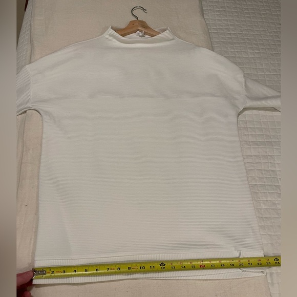 Bright White Ribbed ottoman Tunic Style Shirt - Picture 4 of 8